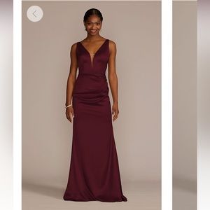 David’s bridal satin cowl back dress